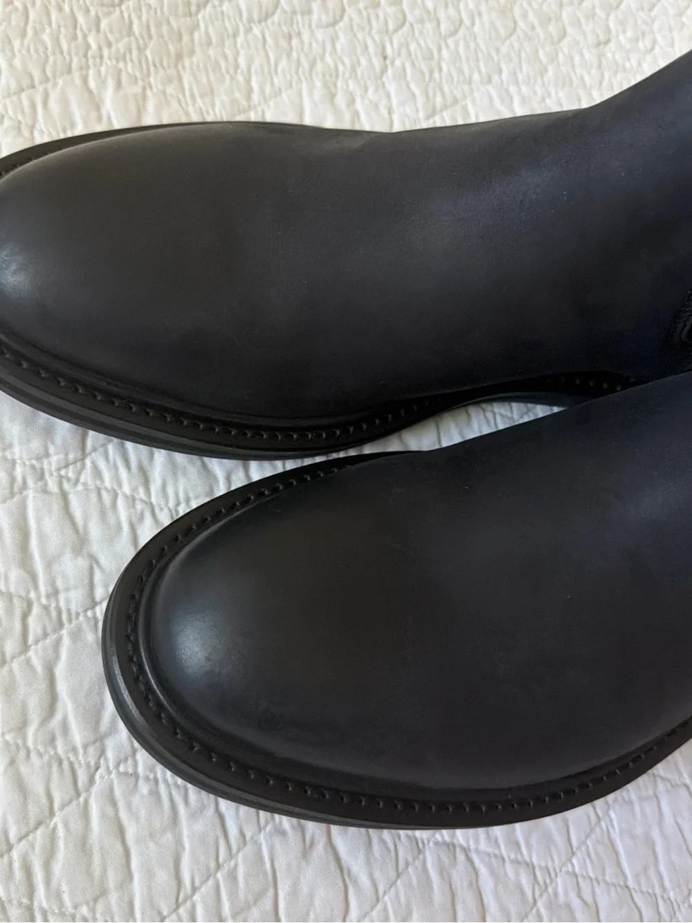 Quince NEW Men Rugged Leather Lug Sole Chelsea Boot Black Ankle Pull On